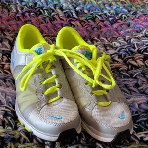 Nike Neon Yellow and Silver Sneakers